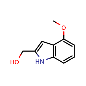 Chemical structure of (4-methoxy-1H-indol-2-yl)methanol , CAS 213682-03-2, AChemBlock U130528