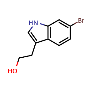 Chemical structure of 2-(6-bromo-1H-indol-3-yl)ethan-1-ol , CAS 214915-72-7, AChemBlock U130539