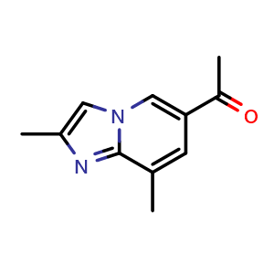 Chemical structure of 1-(2,8-dimethylimidazo[1,2-a]pyridin-6-yl)ethan-1-one , CAS 2167792-54-1, AChemBlock U130551