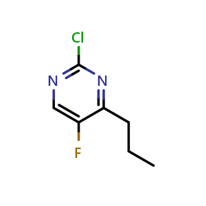 Chemical structure of 2-Chloro-5-fluoro-4-propylpyrimidine , CAS 2167949-51-9, AChemBlock U130552