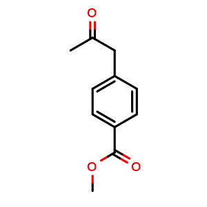 Chemical structure of methyl 4-(2-oxopropyl)benzoate , CAS 22744-50-9, AChemBlock U130623