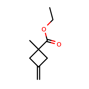 Chemical structure of ethyl 1-methyl-3-methylenecyclobutane-1-carboxylate , CAS 227607-41-2, AChemBlock U130625