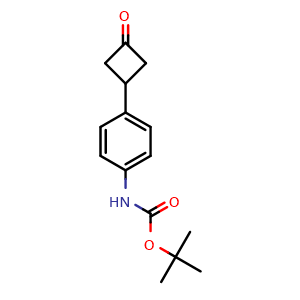 Chemical structure of tert-Butyl (4-(3-oxocyclobutyl)phenyl)carbamate , CAS 2353015-62-8, AChemBlock U130655