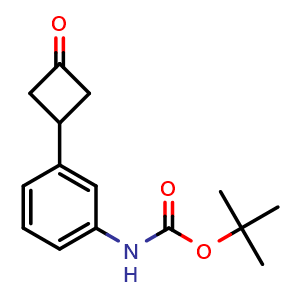 Chemical structure of tert-Butyl (3-(3-oxocyclobutyl)phenyl)carbamate , CAS 2353074-23-2, AChemBlock U130656