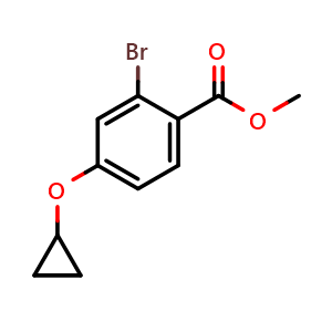 Chemical structure of Methyl 2-bromo-4-cyclopropoxybenzoate , CAS 2386999-65-9, AChemBlock U130679