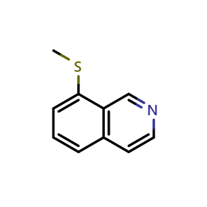 Chemical structure of 8-(methylthio)isoquinoline , CAS 2387227-56-5, AChemBlock U130680
