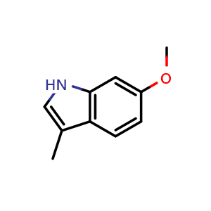 Chemical structure of 6-methoxy-3-methyl-1H-indole , CAS 2400-36-4, AChemBlock U130681