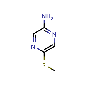 Chemical structure of 5-(methylthio)pyrazin-2-amine , CAS 251549-38-9, AChemBlock U130707