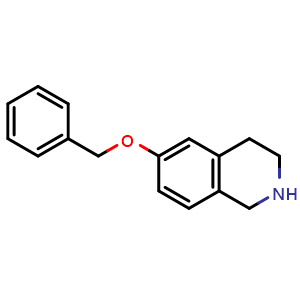 Chemical structure of 6-(benzyloxy)-1,2,3,4-tetrahydroisoquinoline , CAS 252061-94-2, AChemBlock U130708