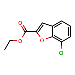 Chemical structure of ethyl 7-chlorobenzofuran-2-carboxylate , CAS 260273-62-9, AChemBlock U130714