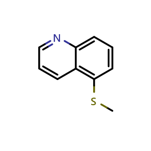 Chemical structure of 5-(methylthio)quinoline , CAS 26114-57-8, AChemBlock U130718