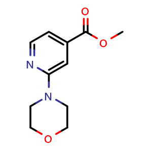 Chemical structure of methyl 2-morpholinoisonicotinate , CAS 262296-00-4, AChemBlock U130723