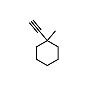 Chemical structure of 1-ethynyl-1-methylcyclohexane , CAS 28509-10-6, AChemBlock U130748