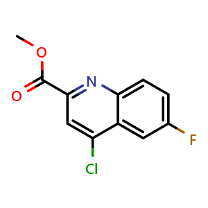 Chemical structure of Methyl 4-chloro-6-fluoroquinoline-2-carboxylate , CAS 301823-61-0, AChemBlock U130757