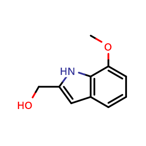 Chemical structure of (7-methoxy-1H-indol-2-yl)methanol , CAS 30464-83-6, AChemBlock U130760