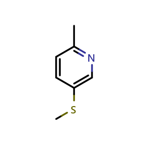 Chemical structure of 2-methyl-5-(methylthio)pyridine , CAS 31181-60-9, AChemBlock U130768