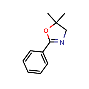 Chemical structure of 5,5-dimethyl-2-phenyl-4,5-dihydrooxazole , CAS 33561-48-7, AChemBlock U130802