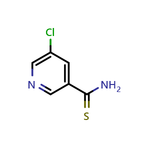 Chemical structure of 5-chloropyridine-3-carbothioamide , CAS 342603-03-6, AChemBlock U130806