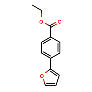 Chemical structure of ethyl 4-(furan-2-yl)benzoate , CAS 35461-96-2, AChemBlock U130816