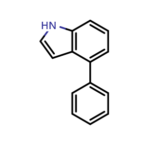Chemical structure of 4-phenyl-1H-indole , CAS 35577-92-5, AChemBlock U130817
