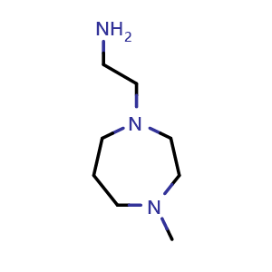 Chemical structure of 2-(4-methyl-1,4-diazepan-1-yl)ethan-1-amine , CAS 39270-45-6, AChemBlock U130848
