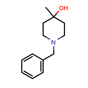 Chemical structure of 1-benzyl-4-methylpiperidin-4-ol , CAS 3970-66-9, AChemBlock U130854