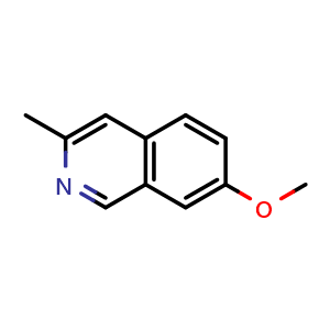 Chemical structure of 7-methoxy-3-methylisoquinoline , CAS 40134-07-4, AChemBlock U130859