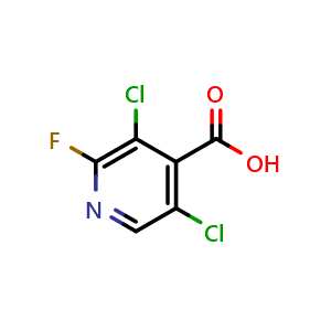 Chemical structure of 3,5-dichloro-2-fluoroisonicotinic acid , CAS 406676-19-5, AChemBlock U130865