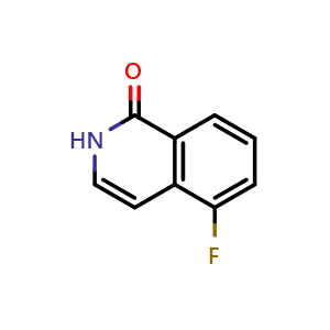 Chemical structure of 5-fluoroisoquinolin-1(2H)-one , CAS 410086-25-8, AChemBlock U130869