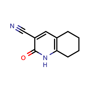 Chemical structure of 2-oxo-1,2,5,6,7,8-hexahydroquinoline-3-carbonitrile , CAS 4241-13-8, AChemBlock U130879