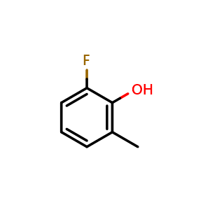Chemical structure of 2-fluoro-6-methylphenol , CAS 443-90-3, AChemBlock U130889