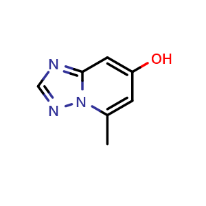 Chemical structure of 5-methyl-[1,2,4]triazolo[1,5-a]pyridin-7-ol , CAS 4461-62-5, AChemBlock U130893