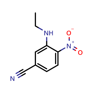 Chemical structure of 3-(ethylamino)-4-nitrobenzonitrile , CAS 467235-08-1, AChemBlock U130898