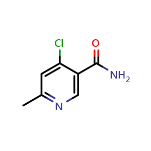 Chemical structure of 4-chloro-6-methylnicotinamide , CAS 473255-51-5, AChemBlock U130901