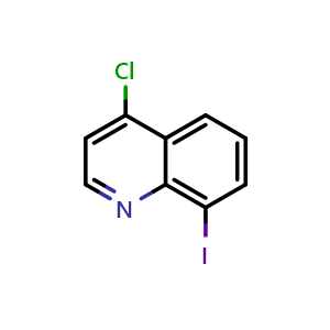Chemical structure of 4-chloro-8-iodoquinoline , CAS 49713-55-5, AChemBlock U130915