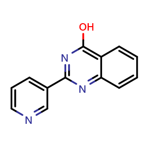 Chemical structure of 2-(pyridin-3-yl)quinazolin-4-ol , CAS 50362-93-1, AChemBlock U130920