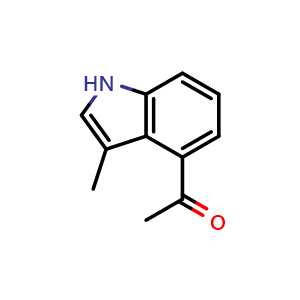 Chemical structure of 1-(3-methyl-1H-indol-4-yl)ethan-1-one , CAS 50614-96-5, AChemBlock U130921