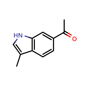 Chemical structure of 1-(3-Methyl-1H-indol-6-yl)ethan-1-one , CAS 50834-56-5, AChemBlock U130922