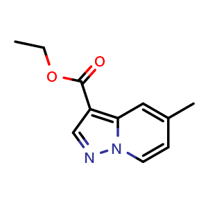 Chemical structure of ethyl 5-methylpyrazolo[1,5-a]pyridine-3-carboxylate , CAS 51135-70-7, AChemBlock U130926
