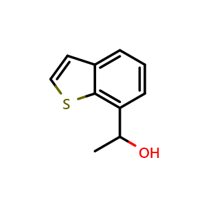 Chemical structure of 1-(benzo[b]thiophen-7-yl)ethan-1-ol , CAS 51830-57-0, AChemBlock U130936