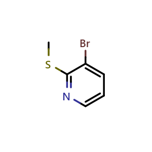 Chemical structure of 3-bromo-2-(methylthio)pyridine , CAS 51933-77-8, AChemBlock U130939