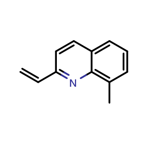 Chemical structure of 8-methyl-2-vinylquinoline , CAS 52322-00-6, AChemBlock U130943