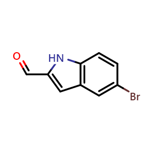 Chemical structure of 5-bromo-1H-indole-2-carbaldehyde , CAS 53590-50-4, AChemBlock U130952