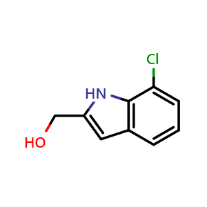 Chemical structure of (7-chloro-1H-indol-2-yl)methanol , CAS 53590-62-8, AChemBlock U130954