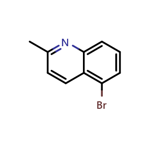 Chemical structure of 5-bromo-2-methylquinoline , CAS 54408-52-5, AChemBlock U130973