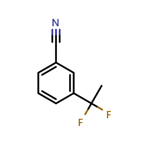 Chemical structure of 3-(1,1-difluoroethyl)benzonitrile , CAS 55805-06-6, AChemBlock U130984