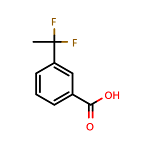 Chemical structure of 3-(1,1-difluoroethyl)benzoic acid , CAS 55805-17-9, AChemBlock U130985