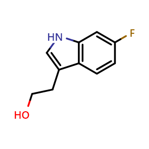 Chemical structure of 2-(6-fluoro-1H-indol-3-yl)ethan-1-ol , CAS 57817-13-7, AChemBlock U131000