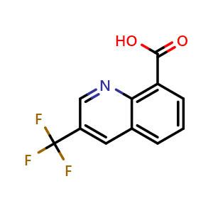 Chemical structure of 3-(trifluoromethyl)quinoline-8-carboxylic acid , CAS 588702-66-3, AChemBlock U131021