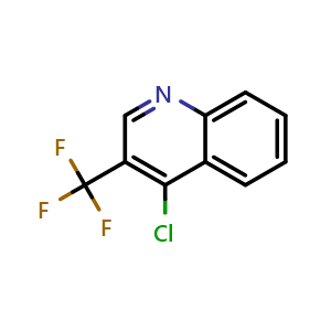 Chemical structure of 4-chloro-3-(trifluoromethyl)quinoline , CAS 590371-93-0, AChemBlock U131024